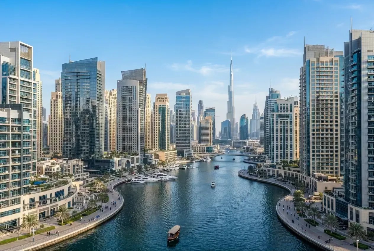 Dubai Business Bay skyline with commercial and residential towers